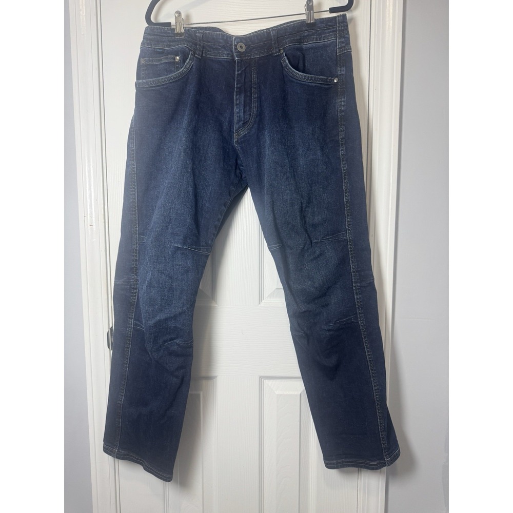 KUHL Men's Distressed RYDR Jeans 36x30 Denim Straight Blue Six Pocket Thick